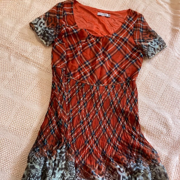 Orange Patterned Dress - Picture 1 of 3